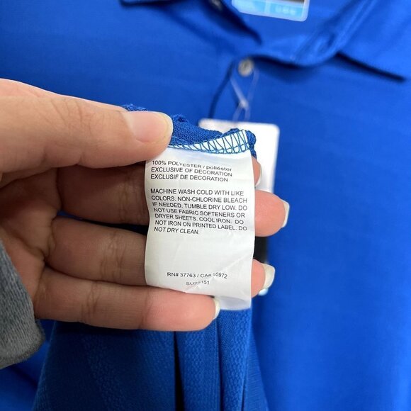 Pga Tour Mens Blue Golf Shirt Size L - Picture 6 of 7